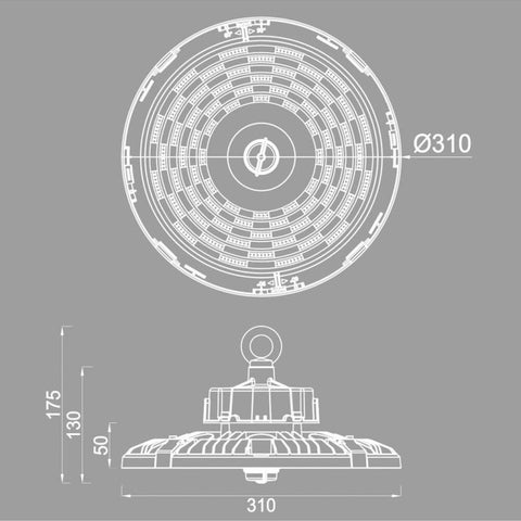 lampa industriala UFO France, lampa ufo CCT, Lampa industriala putere selectabila max 200w, lampa UFO temperatura culoare selectabila, Lampi UFO CCT, led-box.ro