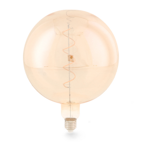 bec led E27 G200, bec led vintage 4W, bec led retro, bec LED E27 lumina calda, bec LED Amber G200, becuri sticla Amber, becuri LED vintage, becuri decorative, bec led filament spirala, led-box.ro