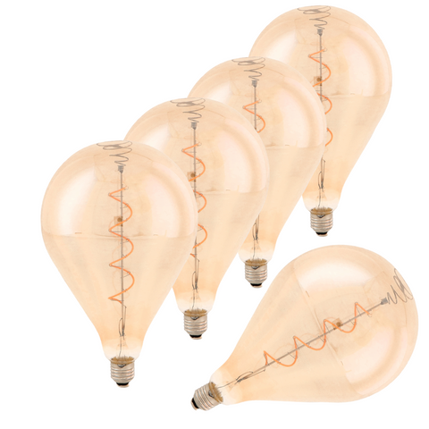 bec led E27 A160, bec led vintage 4W, bec led retro, bec LED E27 lumina calda, bec LED Amber A160, becuri sticla Amber, becuri LED vintage, becuri decorative, bec led filament spirala, led-box.ro
