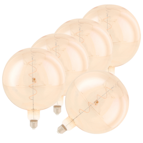 bec led E27 G200, bec led vintage 4W, bec led retro, bec LED E27 lumina calda, bec LED Amber G200, becuri sticla Amber, becuri LED vintage, becuri decorative, bec led filament spirala, led-box.ro