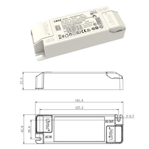 Driver LED Lifud 40W Dimabil 0–10V, Fara Flicker, 25–42V DC