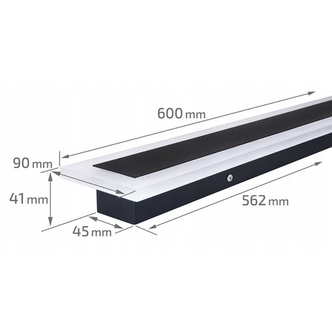 Aplica led liniara pentru fatada, 600x90mm, lumina naturala/neutra, led-box.ro
