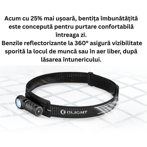 Olight Perun 3 ini lanterna de cap cu bentita confortabila, led-box.ro