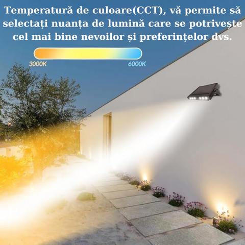 aplica led fatada, proiector solar fatada, aplice solare, aplica fatada incarcare solara, aplica solara 4.5w, aplica cu senzor crepuscular, aplice senzor lumina, led-box.ro