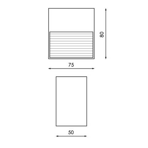 aplica led fatada, aluminiu, dimensiuni aplica 50x75x80mm, led-box.ro