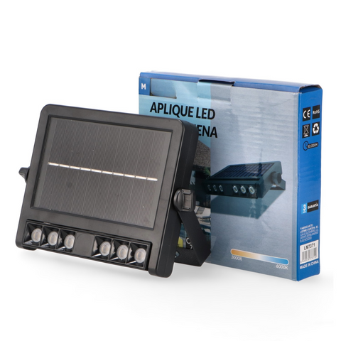 aplica led fatada, proiector solar fatada, aplice solare, aplica fatada incarcare solara, aplica solara 2w, aplica cu senzor crepuscular, aplice senzor lumina, led-box.ro