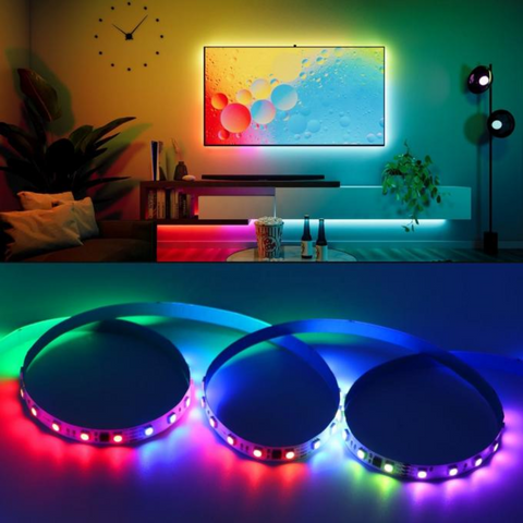 bandă LED RGBIC 24V, LED RGBIC SMD5050, bandă LED digitală multicolor, bandă LED cu control independent, LED strip RGBIC interior, bandă LED IP20 RGBIC, bandă LED efecte dinamice, iluminat RGBIC 24V, led-box.ro