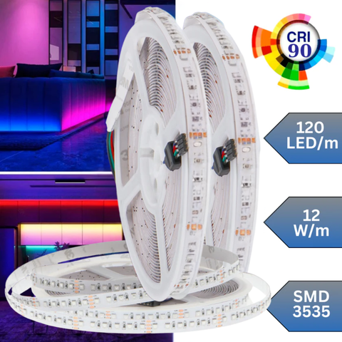 Bandă LED RGB 20m pentru iluminat decorativ profesional