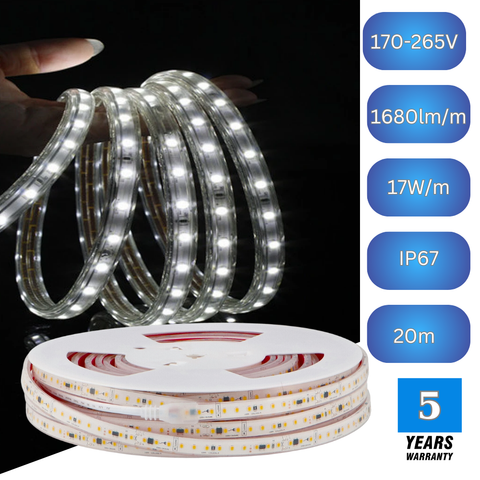 banda led 220V 20m, banda led impermeabila, cea mai buna banda cu led, banda cu leduri 220V, banda led 220v flexibila, banda led exterior, banda led flexibila, banda led IP67 220v, banda cu led alimentare 220v, led-box.ro