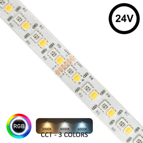 bandă LED RGB+CCT 24V, lungime 10 m, lățime 12 mm