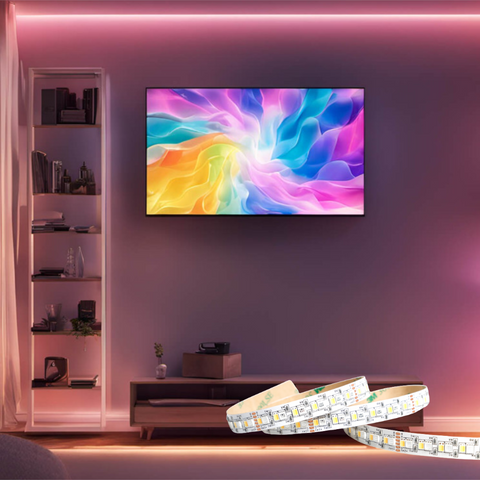 bandă LED 24V RGB+CCT cu lumină uniformă și tăiere la 5 cm