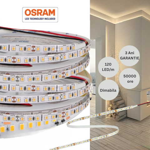banda led smd2835, banda cu led Smd Osram, banda led 12w/m, banda led 120led, banda led 10m, banda cu leduri Osram, banda led rola 10m, banda led 24v, led-box.ro