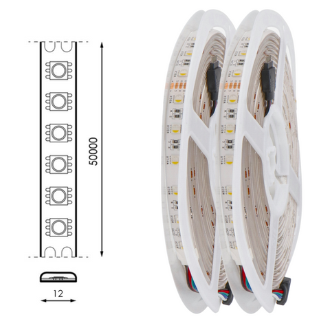 banda led 24v RGB+3000K, banda cu leduri 24v, banda led RGBW 5m, benzi led 24V, banda led dedeman, banda led SMD5050, banda led exterior, led-box.ro
