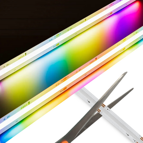 bandă LED COB RGB cu lumină multicoloră continuă