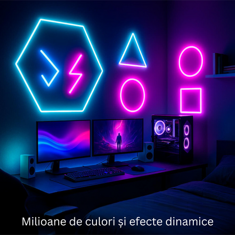 Bandă LED neon flex led foarte flexibilă, ideală pentru forme creative și curbe, concerte sau acasa, led-box.ro