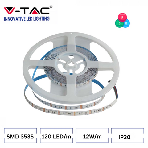 Banda LED RGB 24v, bana rgb 120LED/m, banda cu led multicolor, banda rgb interior, banda rgb ip20, banda multicolora, banda led rgb flexibila, led-box.ro