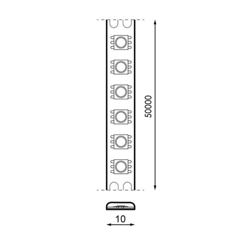 banda led RGB la rola, dimensiune 10x50000mm, cu IP65, led smd3535