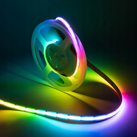 Bandă LED RGB COB 12V cu densitate mare 450 LED/m și lățime 10 mm