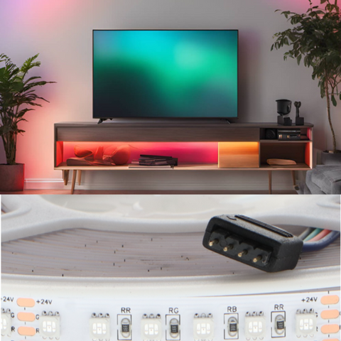 banda led rgb, banda 24v multicolora, banda cu led rgb, 120LED, banda LED 10 metri, banda cu leduri RGB, 10 metri banda RGB, banda LED RGB interior, led-box.ro