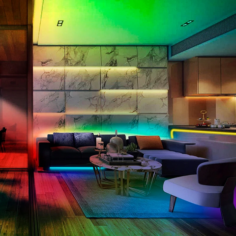 kit banda led, banda led multicolora, kit banda rgb IP20, banda rgb, kit banda rgb 5m, banda rgb cu telecomanda, banda rgb cu sursa alimentare, banda led rgb dedeman, banda rgb interior, banda led interior, led rgb living, banda led 5m