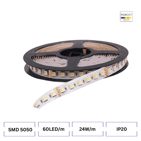 Banda led RGB, banda rgb+cct, banda led 5in1, banda led 12v rgbcct, banda led smd5050 rgbcct, benzi led 60led/m, banda led rgbcct 24w/m, led-box.ro
