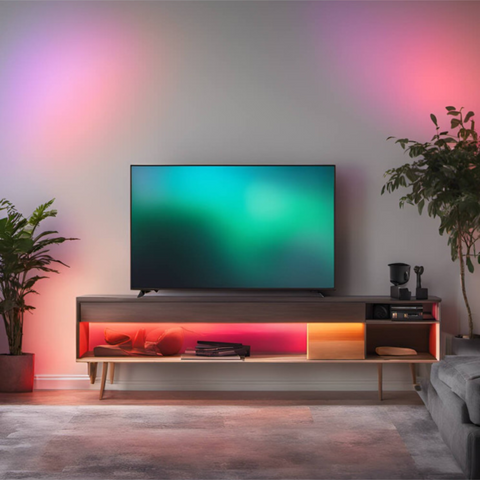 Bandă LED RGB multicolor și alb reglabil 24V pentru proiecte decorative