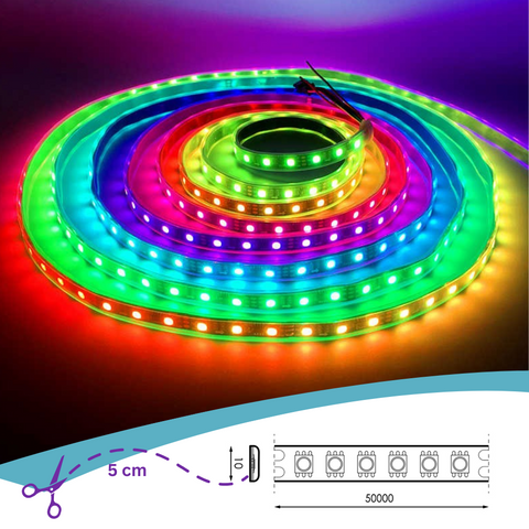 banda led ws2811, banda led digitala 12V, banda led rgbic, benzi led digitale, benzi rgbic, led-box.ro