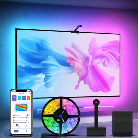 banda led tv, kit banda tv, banda televizor, banda rgbic, banda led wifi, banda led immersion-led-box.ro