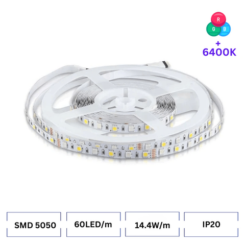 Banda LED RGBW SMD 5050 60 LED/m, IP20 RGB+Alb Rece