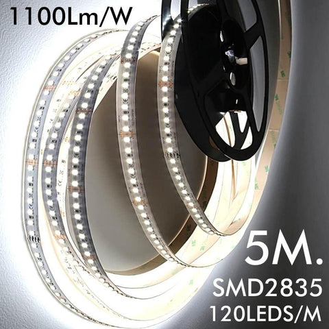 Banda LED SMD2835 24V, 12W/m 120 LED/m 8400lm IP20, 5m - led-box.ro