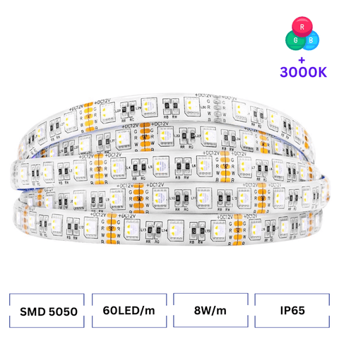 Banda RGBW 5050 SMD alb cald IP65 - led-box.ro