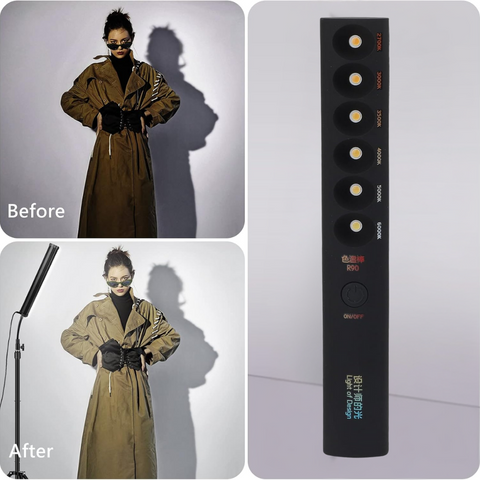 tester temperatură de culoar,  baston luminiscent portabil, lumină ajustabilă 2700K–6000K, lumină pentru fotografi, lumină pentru design interior, lampă LED portabilă, lumini ambientale pentru decor, unealtă pentru designeri de interior, tester lumină, led-box.ro