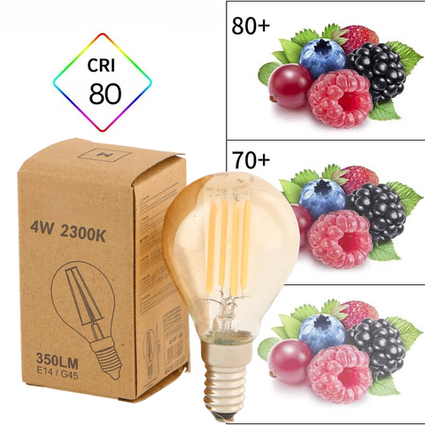 Bec Filament LED, E14, G45, 4W, 350 lumeni, Amber, lumină caldă, bec vintage, iluminat decorativ, led-box.ro