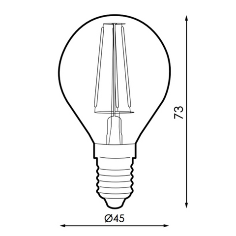 Bec Filament LED, E14, G45, 4W, 350 lumeni, Amber, lumină caldă, bec vintage, iluminat decorativ, led-box.ro