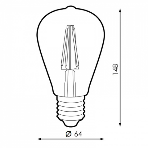 bec led E27 ST64, bec led vintage, bec led retro, bec LED E27 lumina calda, bec LED Amber, becuri sticla Amber ST64, becuri LED vintage, led-box.ro
