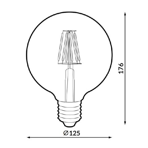 bec led E27 G125, bec led vintage 6W, bec led retro, bec LED E27 lumina calda, bec LED Amber, becuri sticla Amber, becuri LED vintage, led-box.ro