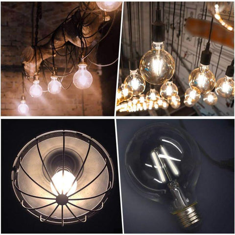 Bec LED decorativ 6W E27 G80, lumina calda, dimabil, sticla fumurie - led-box.ro