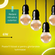 Bec LED decorativ dimabil 6W E27 G95, lumina alba calda 2700K - led-box.ro