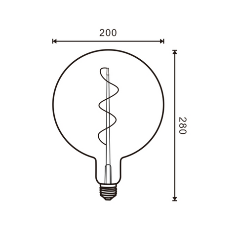 bec led E27 G200, bec led vintage 4W, bec led retro, bec LED E27 lumina calda, bec LED Amber G200, becuri sticla Amber, becuri LED vintage, becuri decorative, bec led filament spirala, led-box.ro