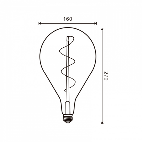 bec led E27 A160, bec led vintage 4W, bec led retro, bec LED E27 lumina calda, bec LED Amber A160, becuri sticla Amber, becuri LED vintage, becuri decorative, bec led filament spirala, led-box.ro