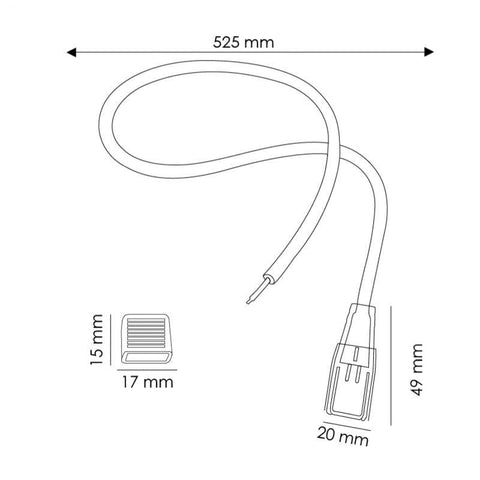 cablu adaptor banda led, cablu conectare banda led, cablu banda 220v, cablu pentru benzi led 220v, cablu conectare banda led cu sursa, cablu conectare controler cu banda 220V - led-box.ro