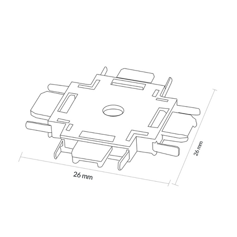 conector X sina magnetica, conector in cruce sina magnetica, conector aluminiu sina magnetica, imbinare sina magnetica, conectori imbinare sina magnetica, led-box.ro