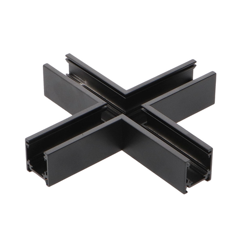 conector tip x sina magnetica, conector imbinare in cruce, conectori sina magnetica, conector negru imbinare sina, conector alb imbinare sina, accesorii sine magnetice, led-box.ro