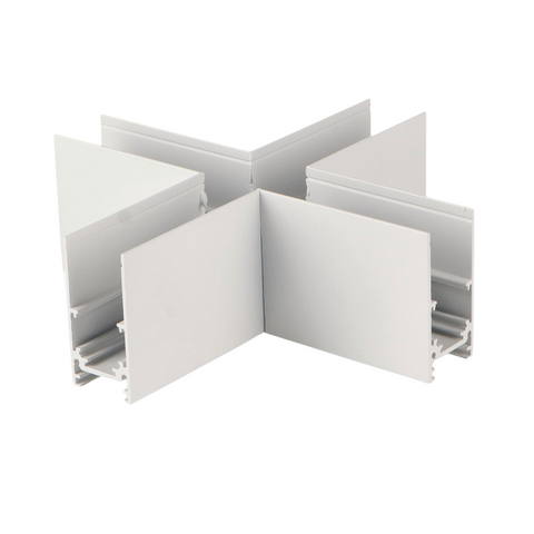 conector imbinare tip x, conector X sina magnetica, conectori in X sina magnetica, imbinare sine, imbinare in x sina magnetica, led-box.ro