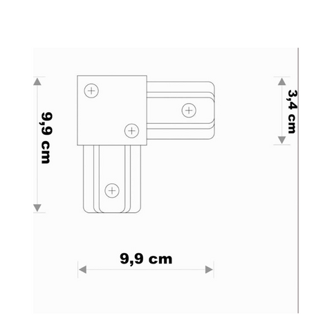conector trifazat L, conector in forma de L, conector L sina trifazata, accesorii sina trifazata, conector L sina trifazara, led-box.ro