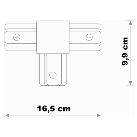 conector in t, conector trifazat T, conector sina trifazata, conector negru trifazat, accesorii sina trifazata, led-box.ro