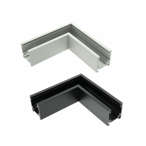 conectori tip L sina magnetica, conectori colt sina magnetica, conectori pentru sina tavan, conectori L , conector colt sina magnetica, conector negru colt, conector alb sina magnetica, led-box.o