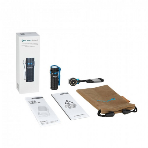 Pachet complet Olight Baton 4 cu lanternă, cablu MCC și manual