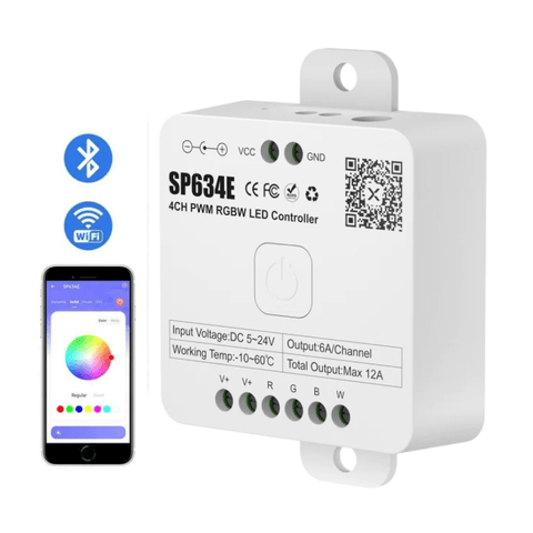 controler banda led, controler led rgbw, controller benzi led multicolore, SP634e, controller 12v 24v, controller wifi rgbw, led-box.ro