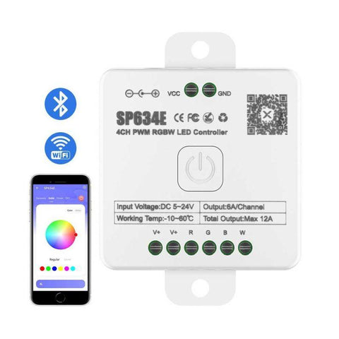 controler banda led, controler led rgbw, controller benzi led multicolore, SP634e, controller 12v 24v, controller wifi rgbw, led-box.ro